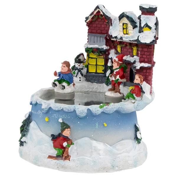Northlight 5.25" Animated Village Ice Skating Pond Christmas Music Box